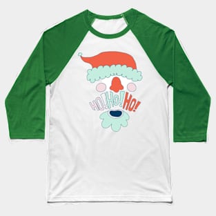 Ho Ho Ho - Santa's Face Baseball T-Shirt